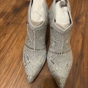 Thalia Sodi Silver Ankle Booties